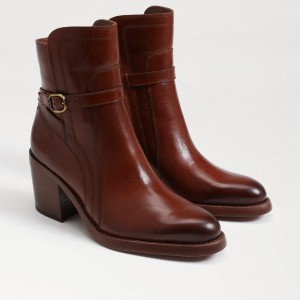 Botas Sam Edelman Simona Block Mujer Burnt Brandy | QESWA40318