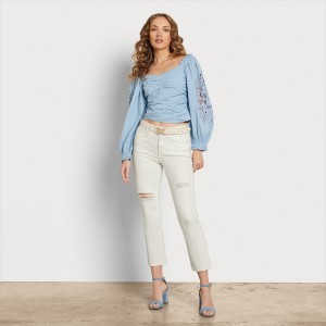 Pantalones Sam Edelman Medium Rise Linnie Flare Pant Accessories Blancas | ESEGJ97324