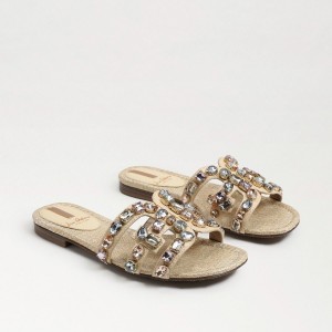 Sandalias Sam Edelman Bay 16 Chanclas Mujer Eggshell Leather | ESCVG69514