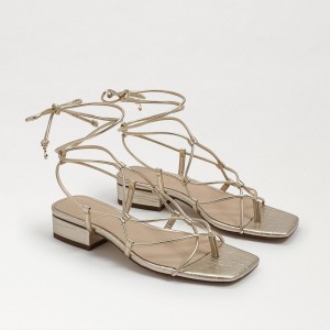 Sandalias Sam Edelman Daffy Mujer Doradas | YESGT97436