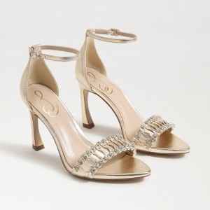 Sandalias Sam Edelman Evelynn Tiras Mujer Doradas | ESJZR65509