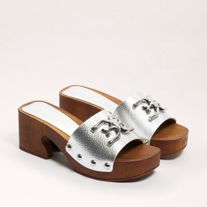 Sandalias Sam Edelman Francina Mujer Plateadas | MESFT81925