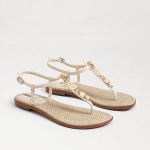 Sandalias Sam Edelman Gigi Retro Tanga Mujer Modern Ivory | LESSX77236