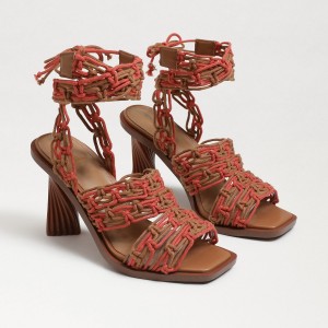 Sandalias Sam Edelman Harleigh Ankle Wrap Mujer Cuoio/Suns | ESICD98382