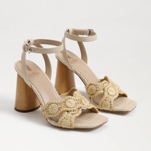 Sandalias Sam Edelman Kacie Block Mujer Natural/Summer Sand | ESEGJ41424