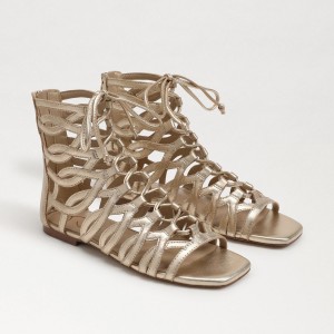 Sandalias Sam Edelman Lara Gladiator Mujer Doradas | ESNZX67091