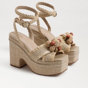 Sandalias Sam Edelman Tate Plataforma Mujer Eggshell | BESSO77943