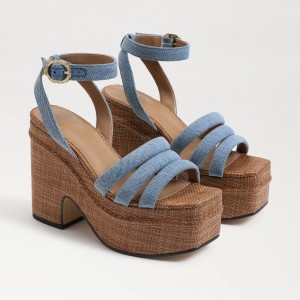 Sandalias Sam Edelman Tibby Plataforma Mujer Azules | ESZDE25086