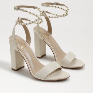 Sandalias Sam Edelman Yanelli Block Mujer Modern Ivory Leather | FESUI15809