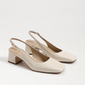 Tacones Sam Edelman Terra Destalonadas Block Mujer Modern Ivory | FESHY26217