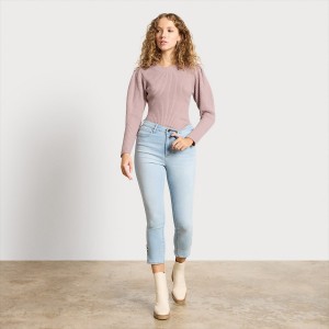 Tops Sam Edelman Cohen Puff Sueter Accessories Lavanda | SESNY95498