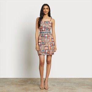 Vestido Sam Edelman Embroidered Mini Accessories Natural Multi | ESXMI29219