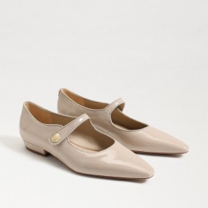 Zapatos Planos Sam Edelman Jene Mary Jane Pointed Puntera Mujer Chai Latte Patent | SESVO84012