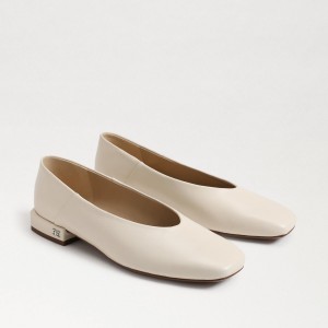 Zapatos Planos Sam Edelman Kasey Square Puntera Ballet Mujer Modern Ivory | ESEAH96293