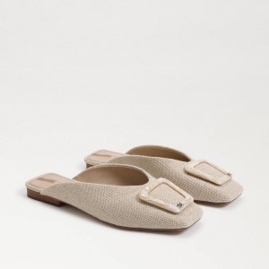 Zapatos Planos Sam Edelman Lin Hebilla Mujer Natural Linen | ESZPD12859