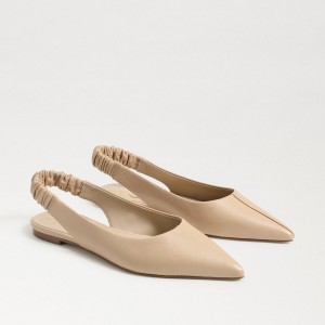 Zapatos Planos Sam Edelman Whitney Destalonadas Pointed Puntera Mujer Macadamia | ESEGJ89231