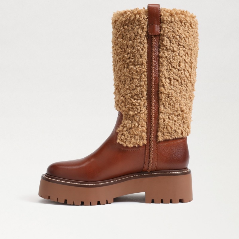 Botas Sam Edelman Elfie Shearling Plataforma Mujer Acorn Brown/Ginger Bread | QESWA96458