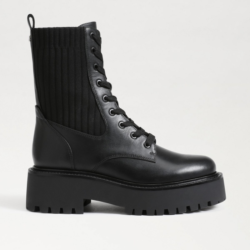 Botas Sam Edelman Evina Combat Plataforma Mujer Negras | FESHY81456