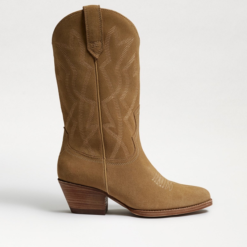 Botas Sam Edelman Fuller Western Mujer Sand Suede | BESSD89836