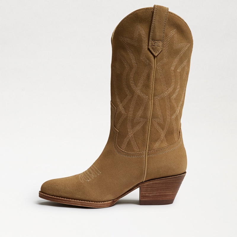 Botas Sam Edelman Fuller Western Mujer Sand Suede | BESSD89836