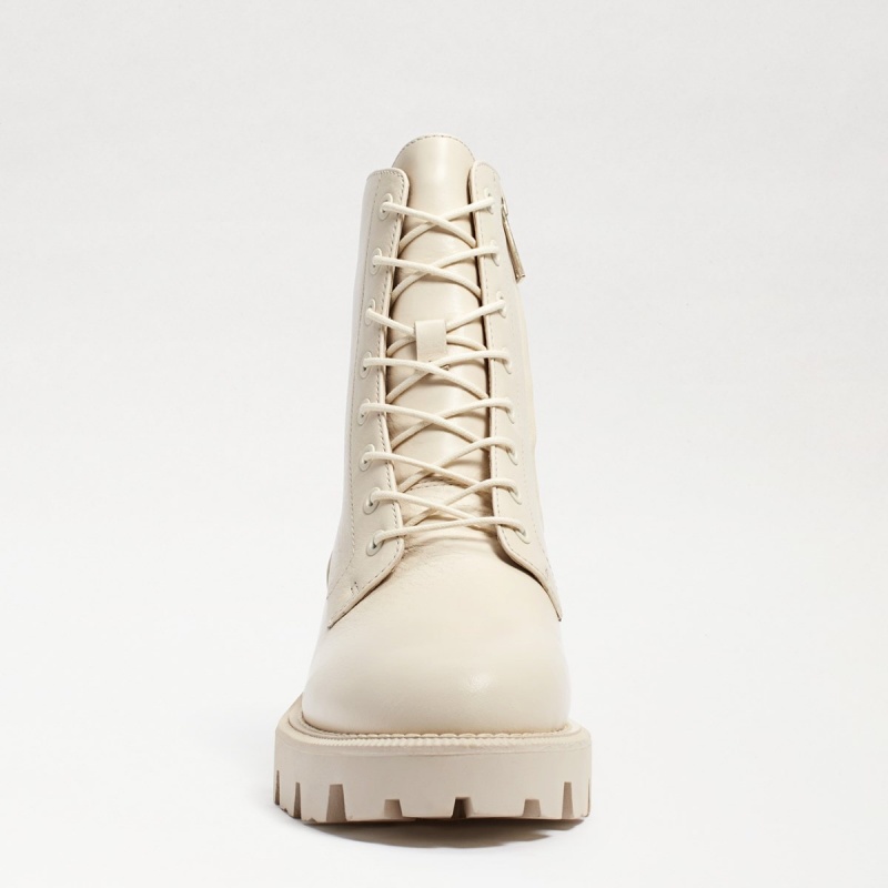 Botas Sam Edelman Garret Plataforma Combat Mujer Modern Ivory Leather | GESUC90941