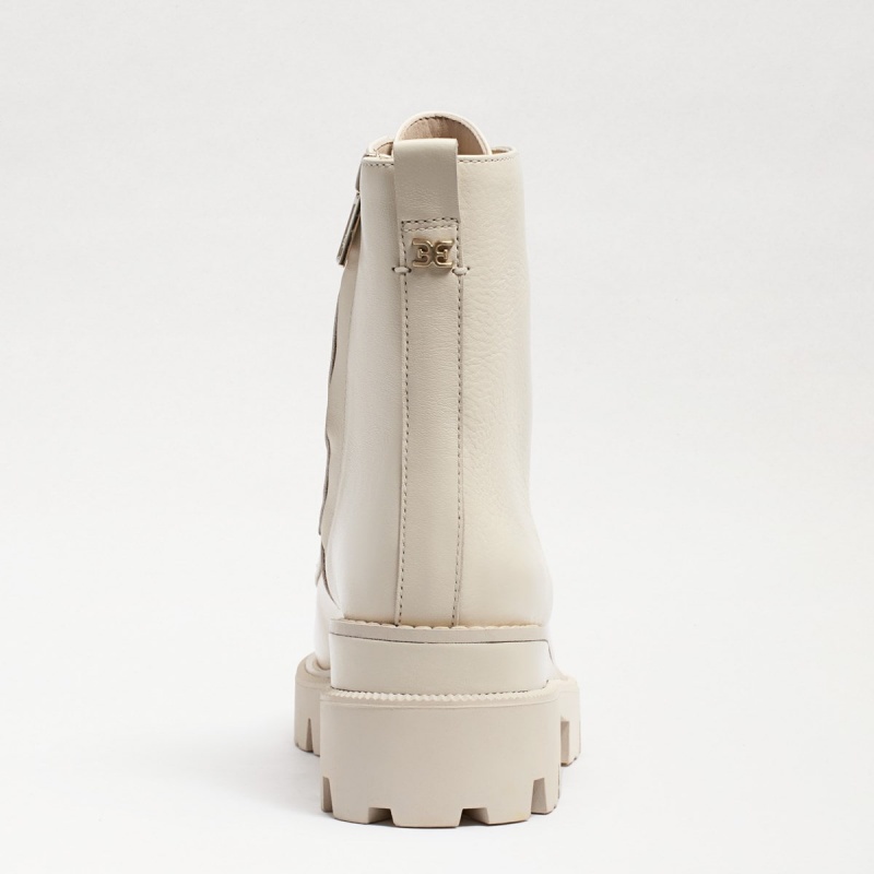 Botas Sam Edelman Garret Plataforma Combat Mujer Modern Ivory Leather | GESUC90941