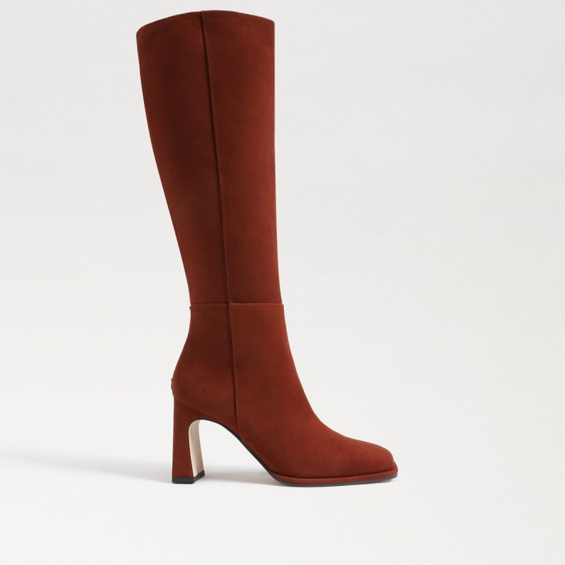 Botas Sam Edelman Issabel Anchos Calf Knee High Mujer Warm Chestnut Suede | SESVO29438