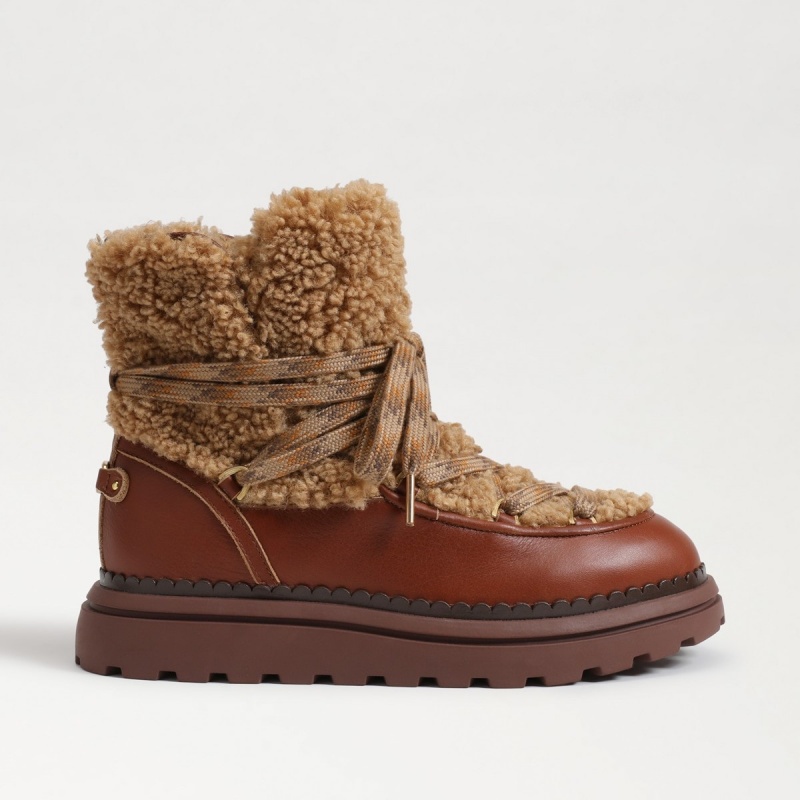 Botas Sam Edelman Orelia Cozy Encaje Up Mujer Ginger Bread/Acorn | ESDYB82787