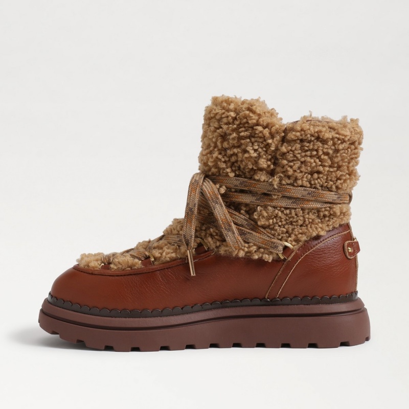 Botas Sam Edelman Orelia Cozy Encaje Up Mujer Ginger Bread/Acorn | ESDYB82787