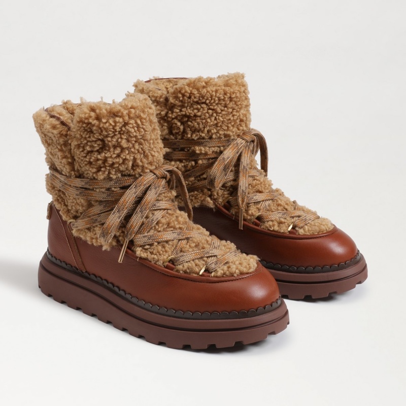 Botas Sam Edelman Orelia Cozy Encaje Up Mujer Ginger Bread/Acorn | ESDYB82787