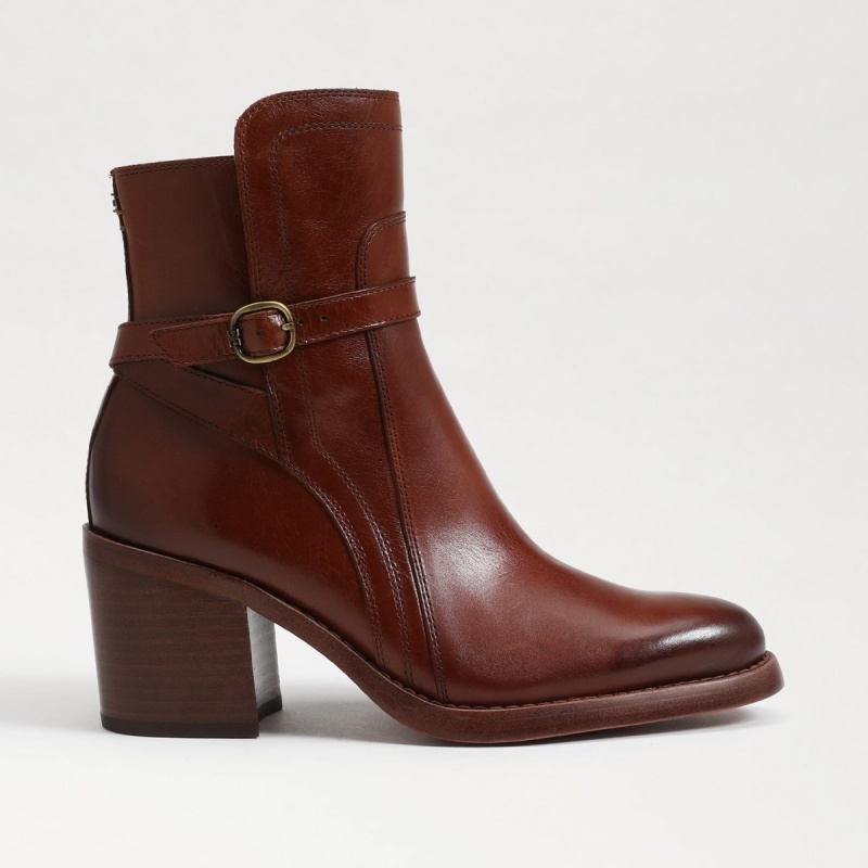 Botas Sam Edelman Simona Block Mujer Burnt Brandy | QESWA40318