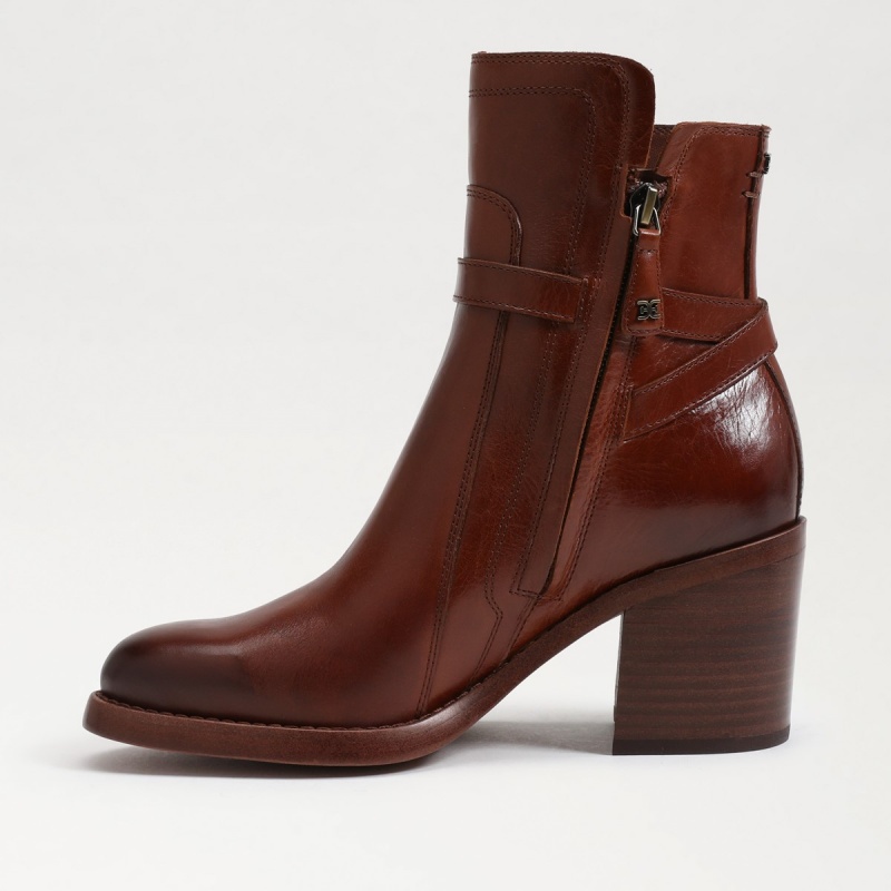 Botas Sam Edelman Simona Block Mujer Burnt Brandy | QESWA40318