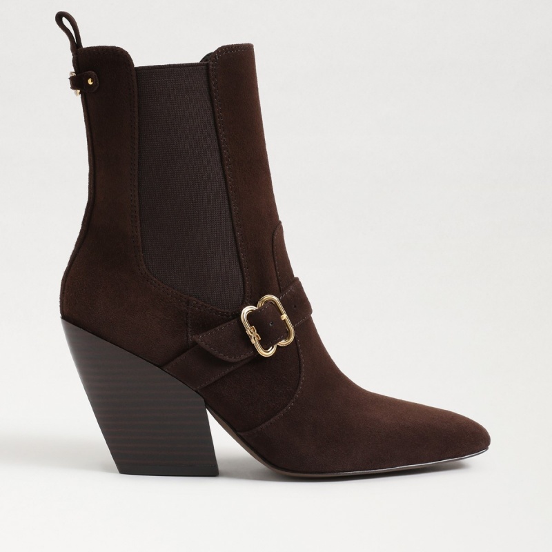 Botas Sam Edelman Suzette Hebilla Western Mujer Chocolate | ESJKU57714