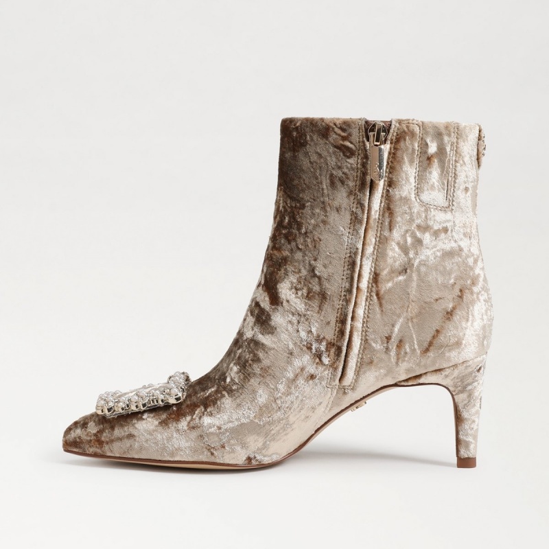 Botas Sam Edelman Ulissa Luster Ankle Mujer Prosecco Velvet | ESXMI63254