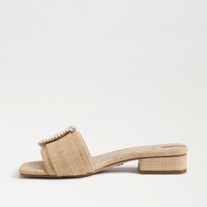 Mulas Sam Edelman Deacon Beaded Mujer Bleached Beechwood | QESWA22266