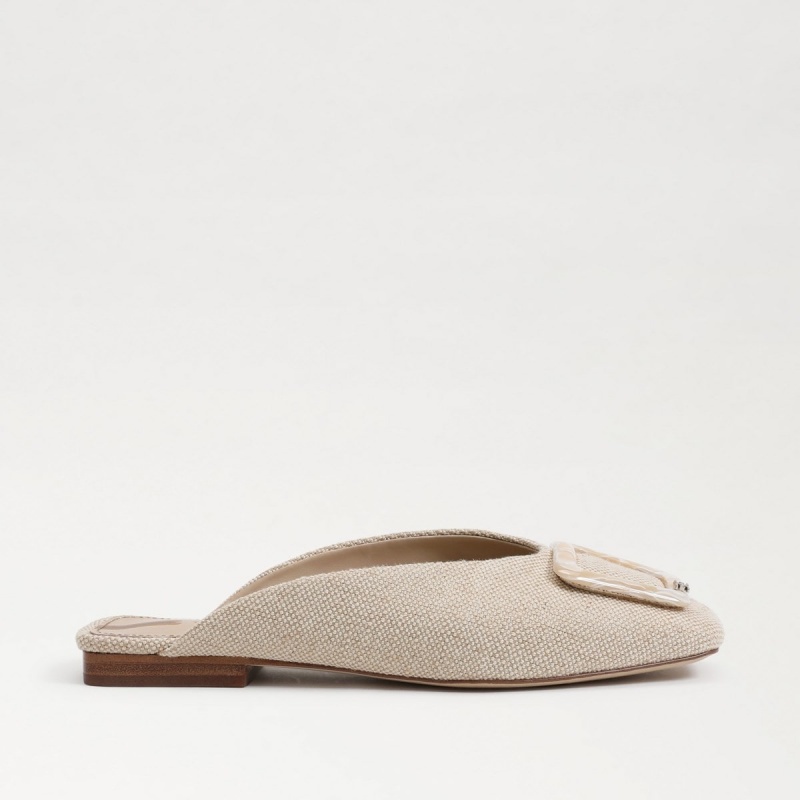 Mulas Sam Edelman Lin Hebilla Mujer Natural Linen | ESIIZ70347