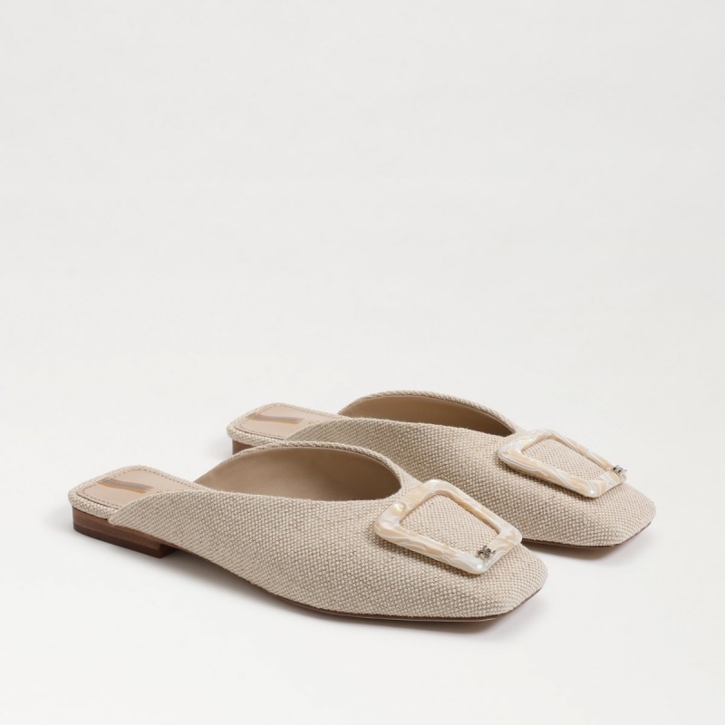 Mulas Sam Edelman Lin Hebilla Mujer Natural Linen | ESIIZ70347