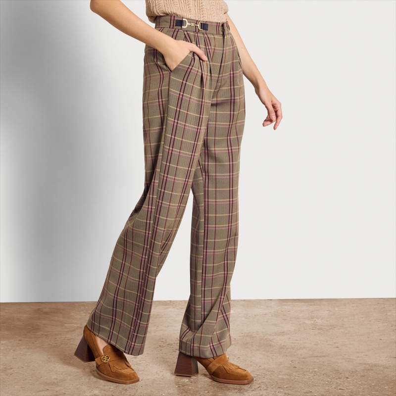 Pantalones Sam Edelman Codie Anchos Pant Accessories Emi Plaid | UESTG63281