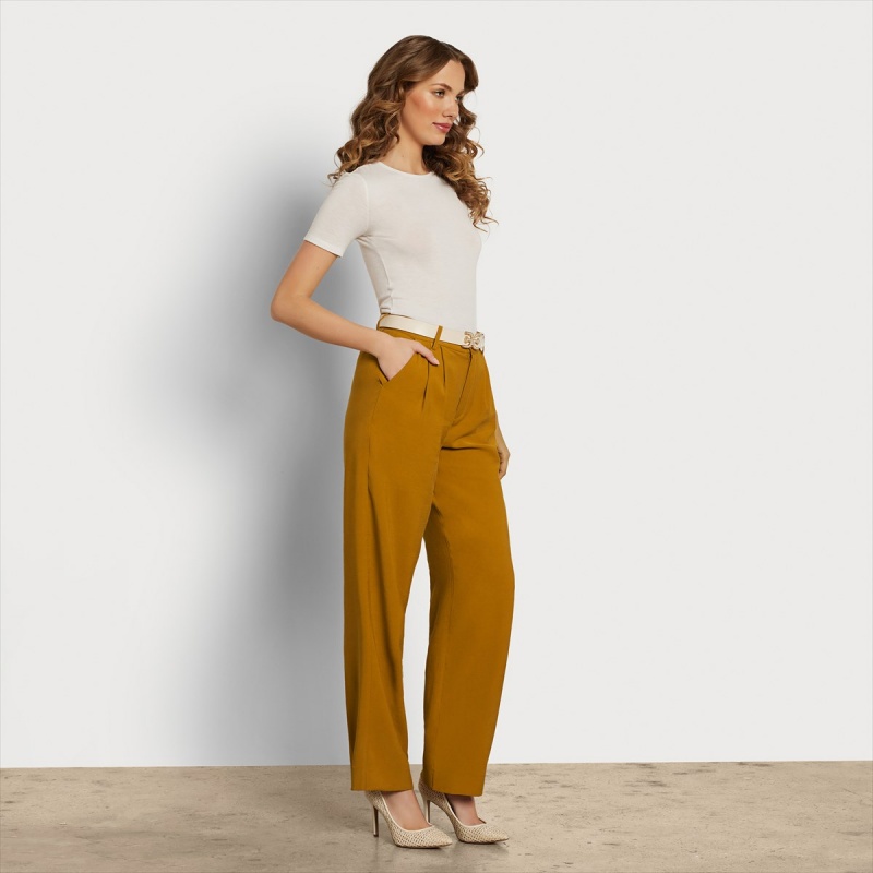 Pantalones Sam Edelman Codie High Rise Anchos Leg Pant Accessories Marrones | ESJKU68355