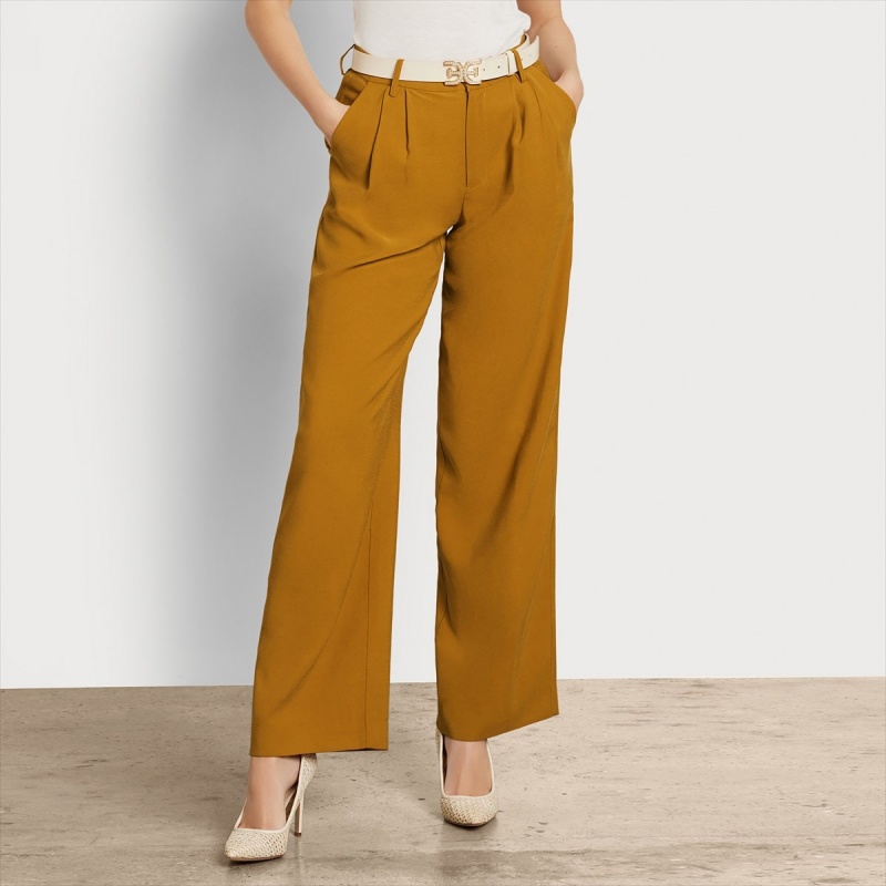 Pantalones Sam Edelman Codie High Rise Anchos Leg Pant Accessories Marrones | ESJKU68355