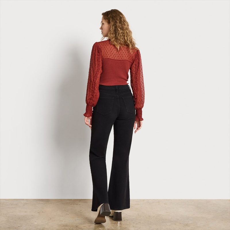 Pantalones Sam Edelman High Rise Bay Flare Accessories Negras | AESWC29807