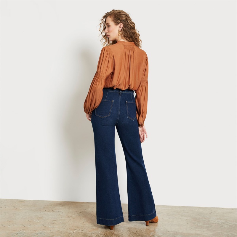 Pantalones Sam Edelman High Rise Bay Flare Trouser Pant Accessories Atlantic | DESKV78248