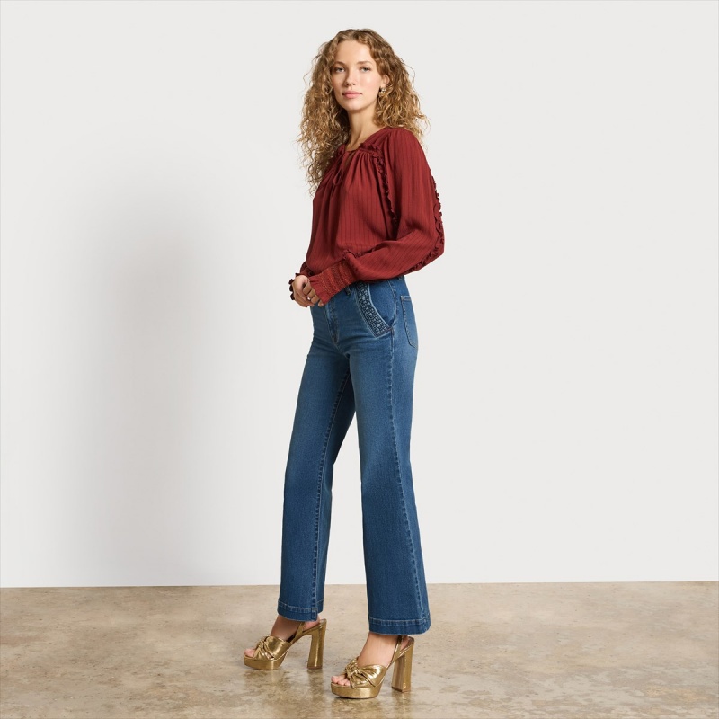 Pantalones Sam Edelman High Rise Flare Pant Accessories Moon Dance | ESIIZ14609