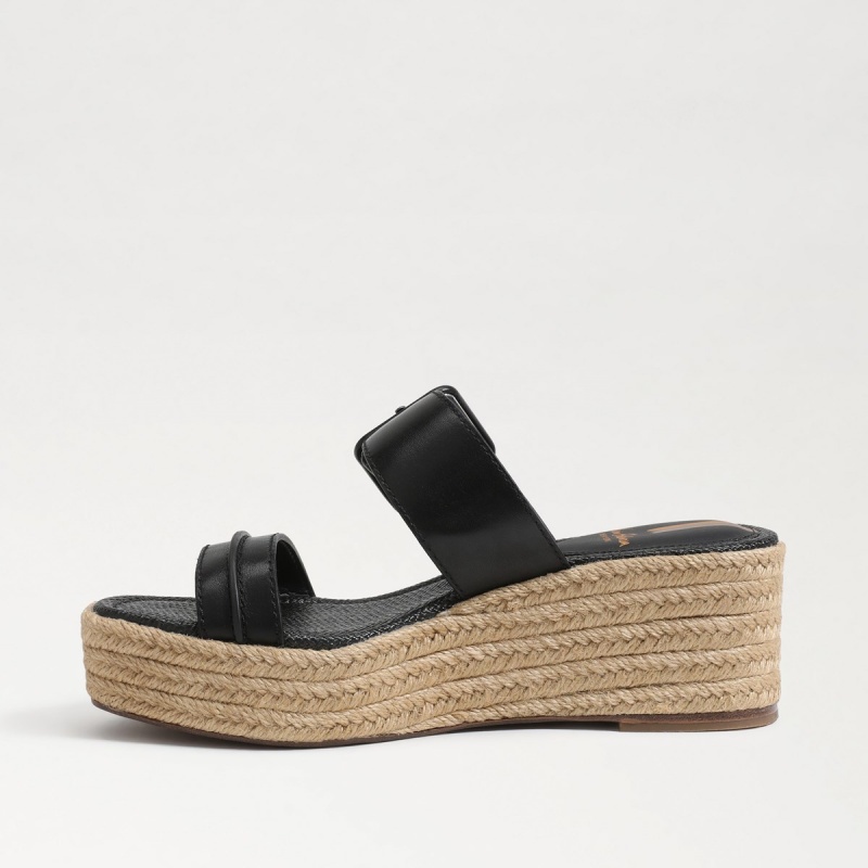 Sandalias Cuña Sam Edelman Carson Alpargata Mujer Negras | XESBH20611