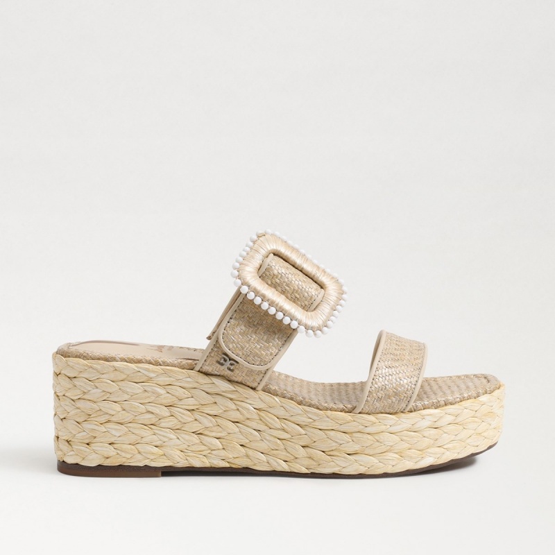 Sandalias Cuña Sam Edelman Chase Alpargata Mujer Eggshell | XESBH32240