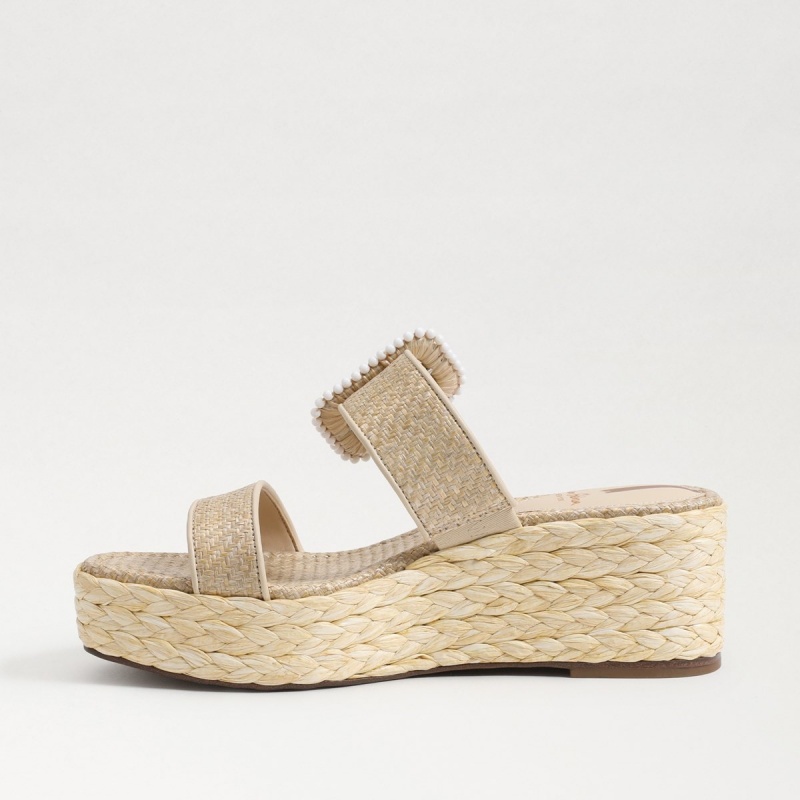 Sandalias Cuña Sam Edelman Chase Alpargata Mujer Eggshell | XESBH32240