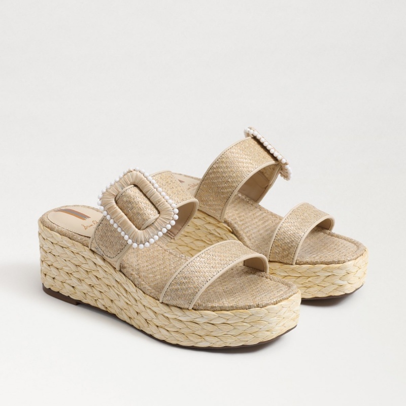 Sandalias Cuña Sam Edelman Chase Alpargata Mujer Eggshell | XESBH32240