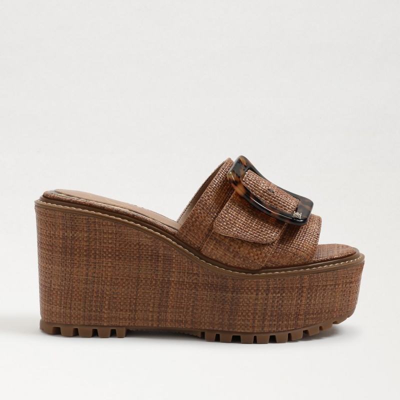 Sandalias Cuña Sam Edelman Livi Alpargata Mujer Cuoio Weave | ESZPD68350