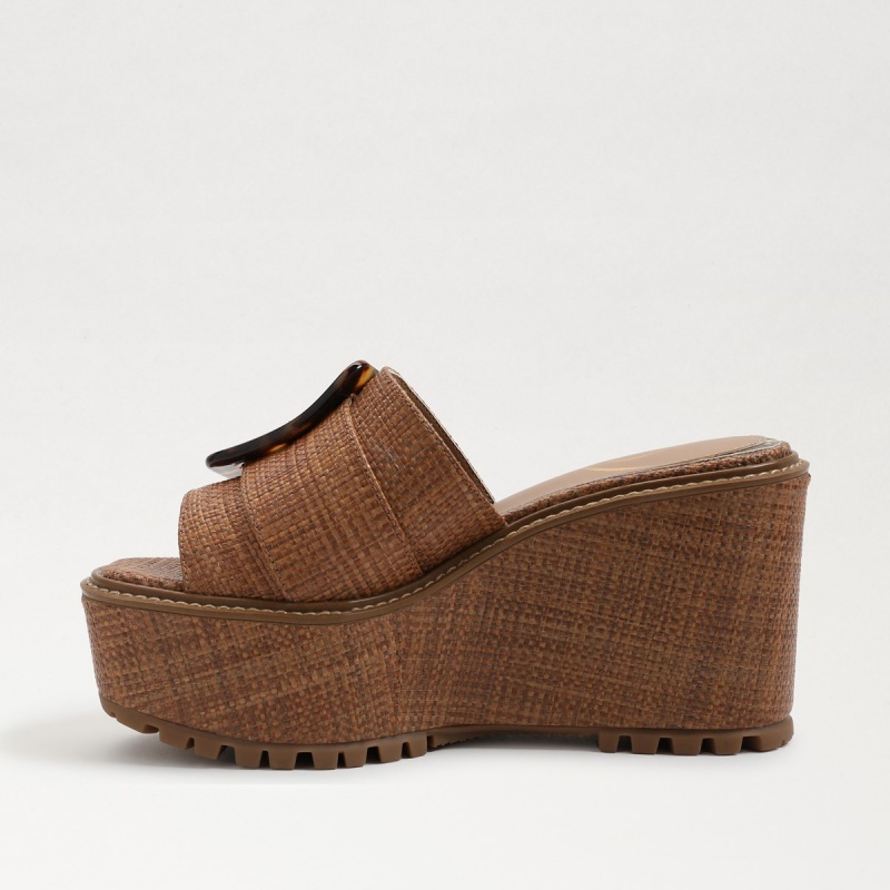 Sandalias Cuña Sam Edelman Livi Alpargata Mujer Cuoio Weave | ESZPD68350