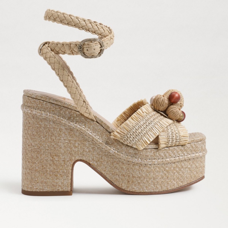 Sandalias Cuña Sam Edelman Tate Plataforma Mujer Eggshell | MESFT85350